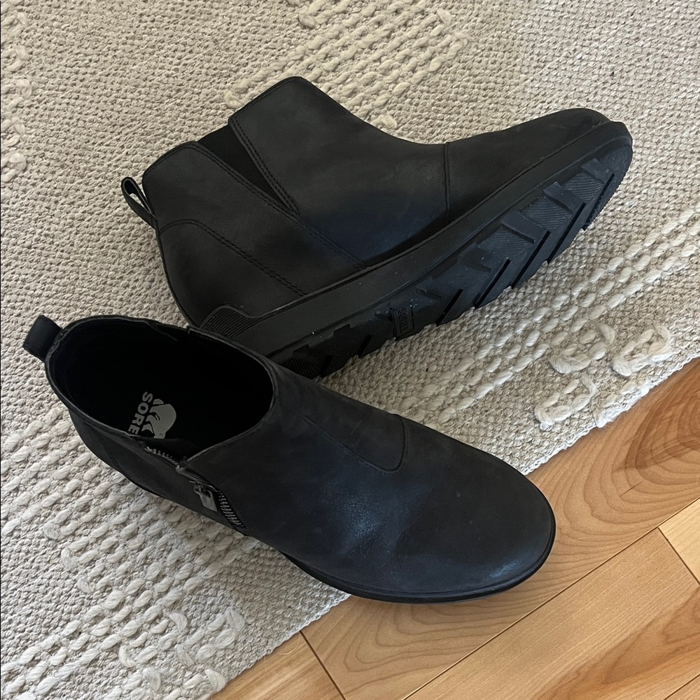 Women’s  Black Sorel Wedge Ankle Boots